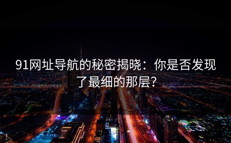 91网址导航的秘密揭晓：你是否发现了最细的那层？